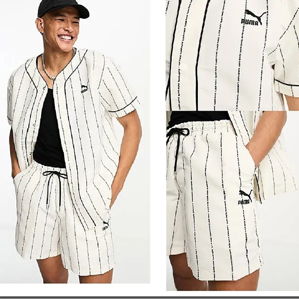 Bộ Quần Áo Cộc Tay Puma Style Co-ord Matching Màu Trắng Size S - Thời trang - Vua Hàng Hiệu