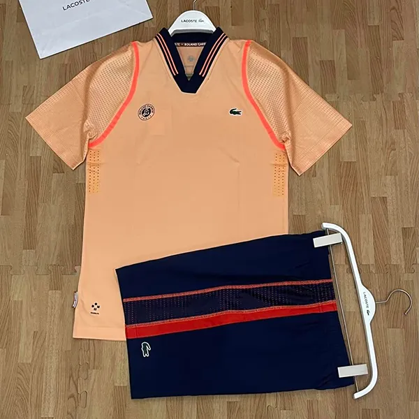 Bộ Thể Thao Tennis/Pickleball Nam Lacoste Sport Roland Garros Edition DH6064-7FG GH5201-XII Màu Cam Xanh Navy Size 3