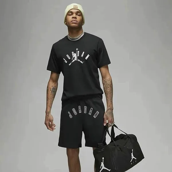 Bộ Quần Áo Cộc Tay Nam Nike Jordan Flight MVP FB7023-010 Màu Đen Size S