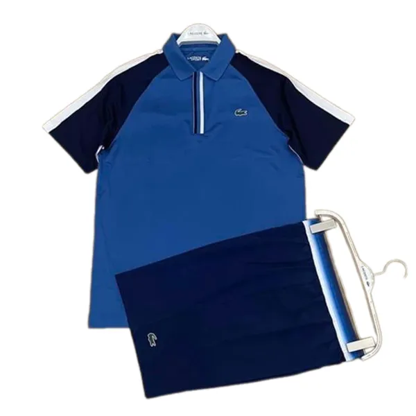 Bộ Thể Thao Nam Lacoste Colourblock Zip Neck Shirt Màu Xanh Size 5