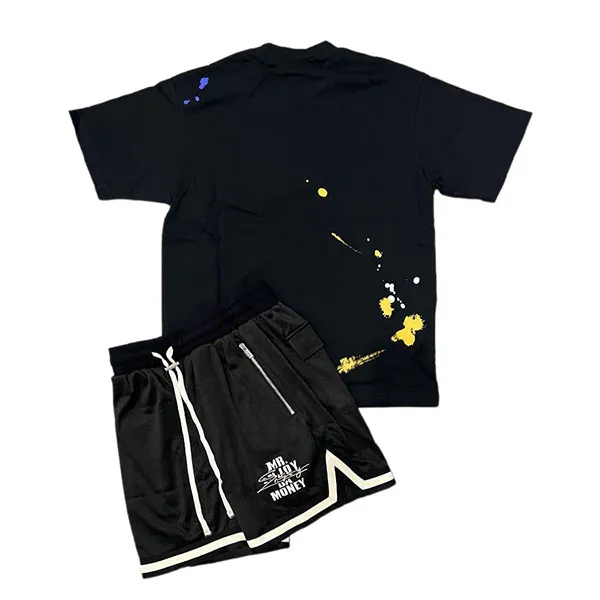 Bộ Thể Thao Nam Mr. Enjoy Da Money MEDM Splashed Ink Hip Hop Màu Đen Size S - Thời trang - Vua Hàng Hiệu