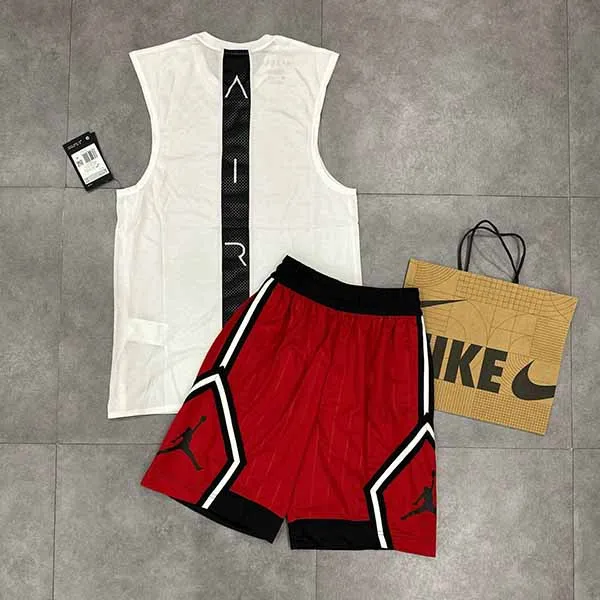 Bộ Thể Thao Nam Nike Air Jordan Running Dri-Fit Men Màu Trắng Đỏ Size XS - 3