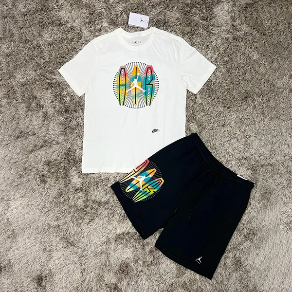 Bộ Thể Thao Nam Nike Men's Air Jordan Multi Color Logo Printing Circular Cotton White Màu Trắng Họa Tiết Size S - Thời trang - Vua Hàng Hiệu