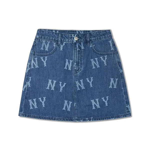 Chân Váy Nữ MLB Denim In Logo Multi Mega New York Yankees 3FDSB0143-50INS Màu Xanh - 2