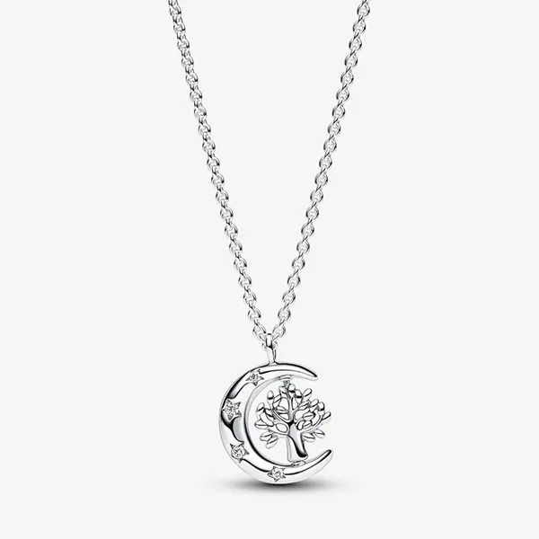 Dây Chuyền Nữ Pandora Moon & Spinning Tree Of Life Pendant Necklace 392992C01-50 Màu Bạc