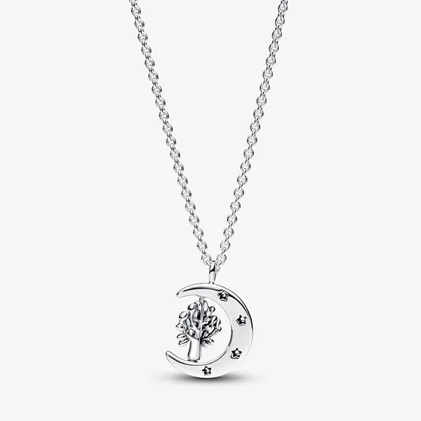 Dây Chuyền Nữ Pandora Moon & Spinning Tree Of Life Pendant Necklace 392992C01-50 Màu Bạc