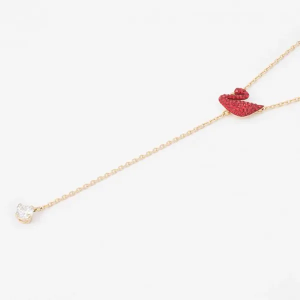 Dây Chuyền Nữ Swarovski Iconic Swan Y Necklace Swan, Red, Gold-Tone Plated 5527408 Màu Vàng Đỏ
