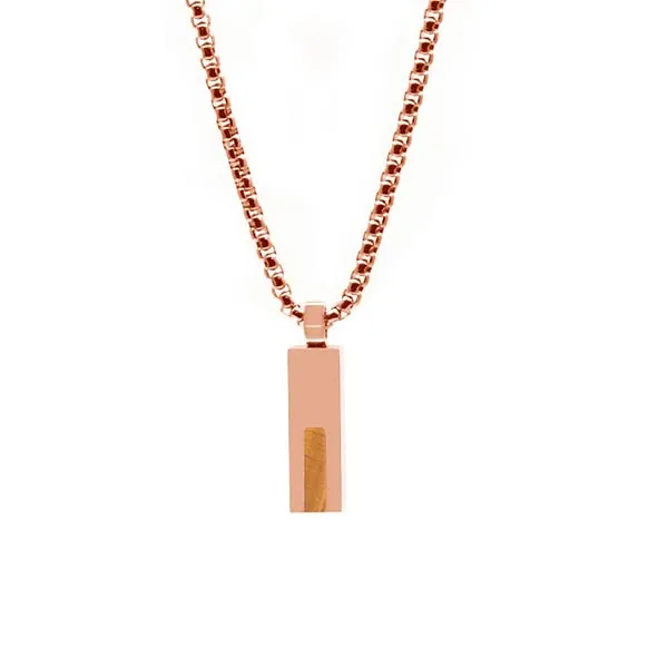 Dây Chuyền Viya Jewelry VJ-NLV200 RY Gemstone Necklace Stainless Steel Chain with Natural Howlite Stone Màu Vàng Hồng Size 50cm