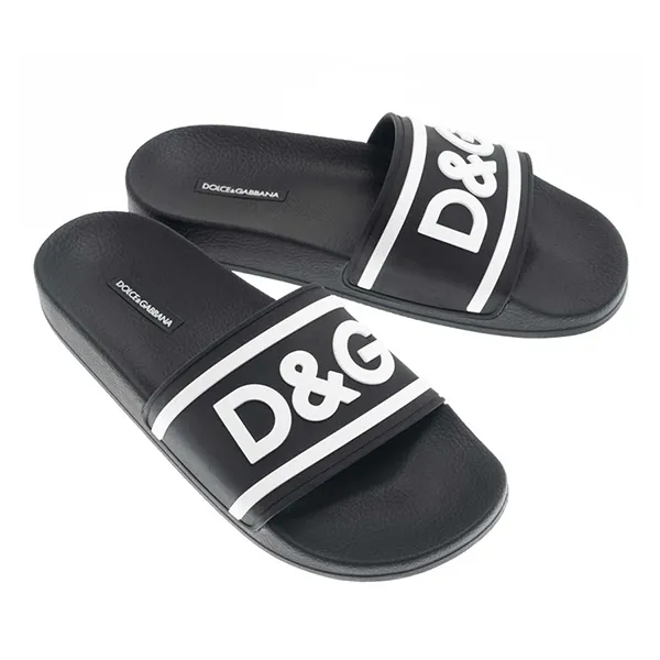 Dép Dolce & Gabbana D&G Slides Logo CS1732B9L731 8B939 Màu Đen Size 40