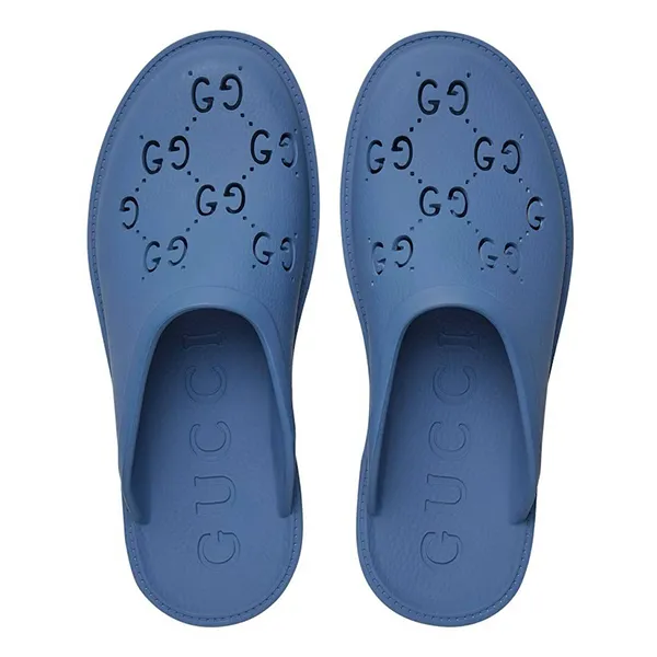 Dép Gucci GG Perforated Rubber Mules Blue 655517 Màu Xanh Blue Size 43 - Dép - Vua Hàng Hiệu