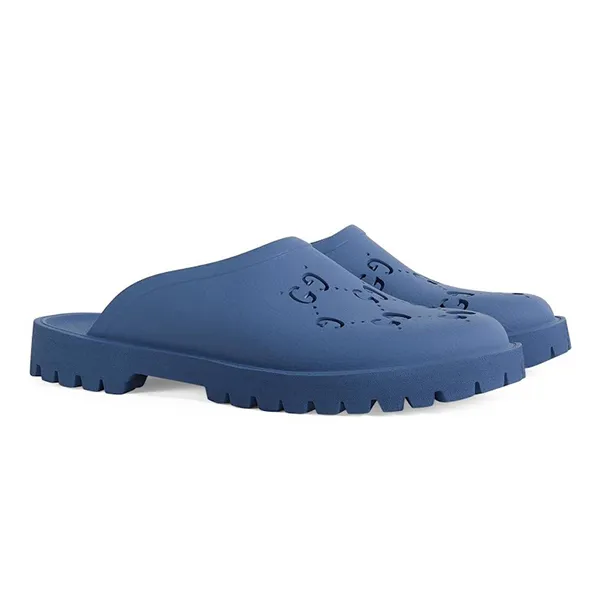 Dép Gucci GG Perforated Rubber Mules Blue 655517 Màu Xanh Blue Size 43 - Dép - Vua Hàng Hiệu