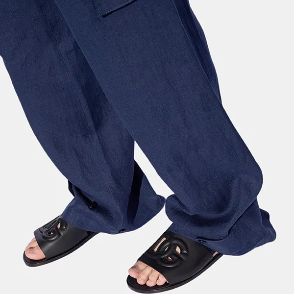 Dép Nam Dolce & Gabbana D&G Logo Sandal A80433 AO602 80999 Màu Đen Size 40