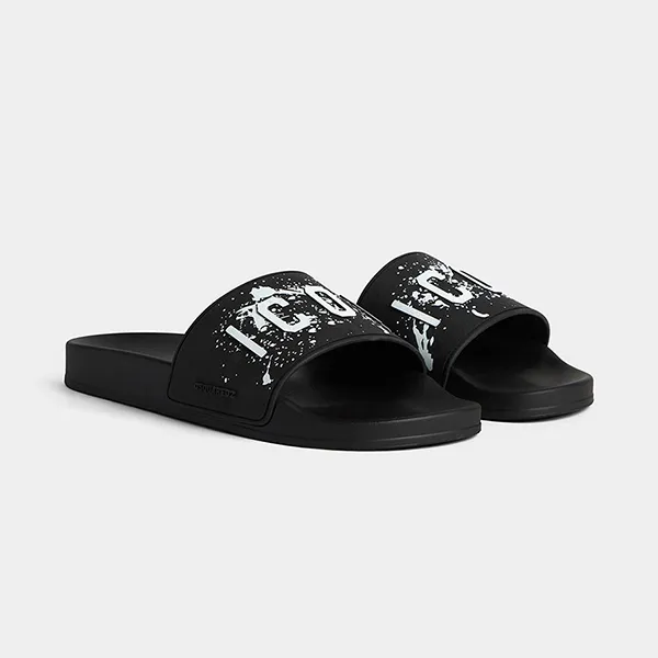 Dép Nam Dsquared2 Icon Splash Slides FFM0023172055732124 Màu Đen Size 42 - Dép - Vua Hàng Hiệu
