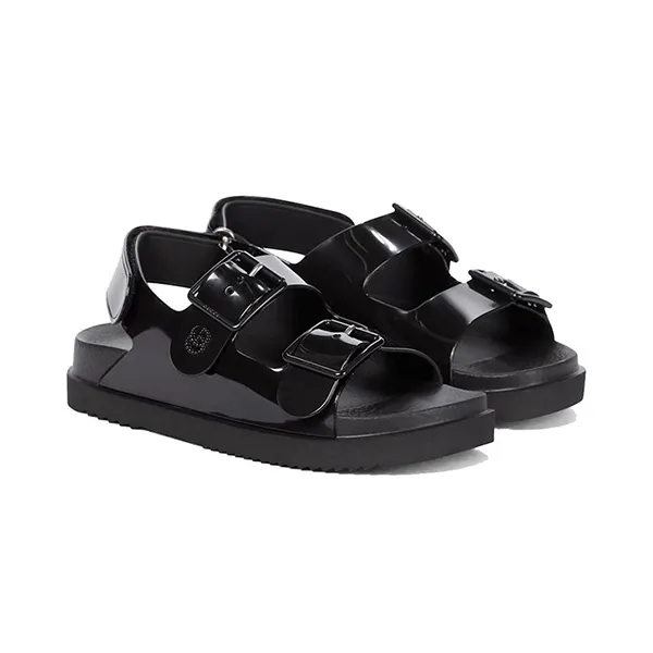Dép Nữ Gucci Isla Buckled Rubber Sandals Màu Đen Size 36