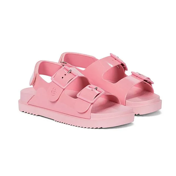 Dép Sandal Gucci Isla Buckled Rubber Màu Hồng