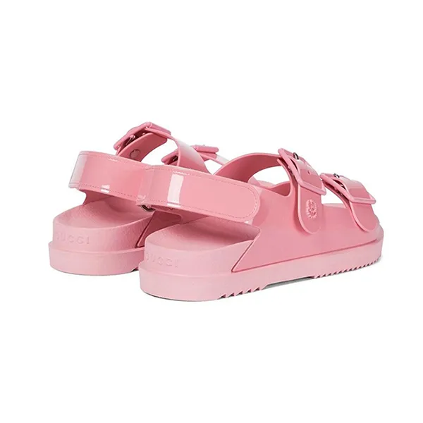 Dép Sandal Gucci Isla Buckled Rubber Màu Hồng