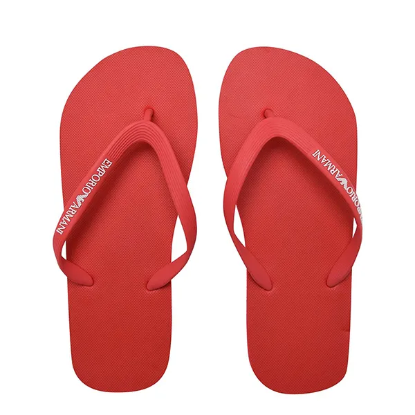 Dép Xỏ Ngón Emporio Armani Logo Flip Flops M583 Màu Đỏ Size 41