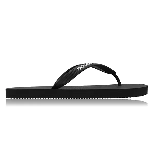 Dép Xỏ Ngón Emporio Armani Logo Flip Flops 00002 Màu Đen Size 42