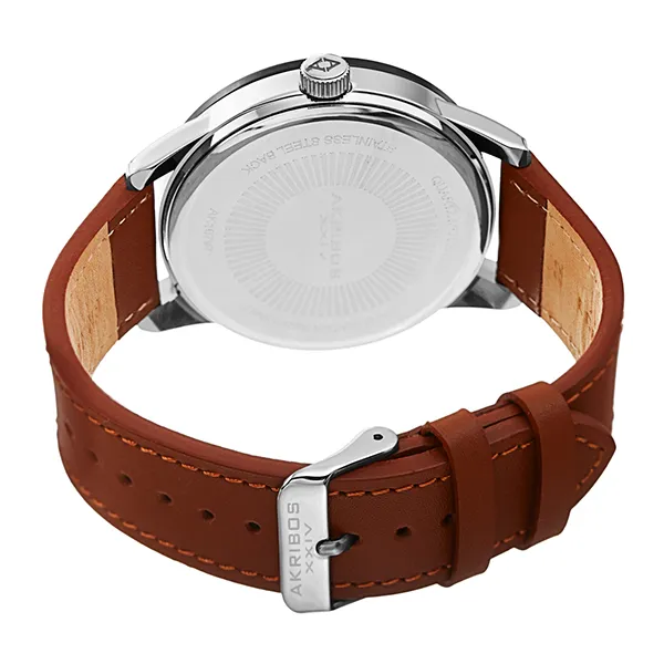 Đồng Hồ Nam Akribos XXIV Silver Case Green Dial AK1079GNBR Màu Nâu Bạc - Đồng hồ - Vua Hàng Hiệu