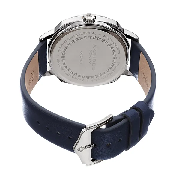 Đồng Hồ Nam Akribos XXIV Silver Case On Blue Strap AK1022BU Màu Xanh Navy Bạc