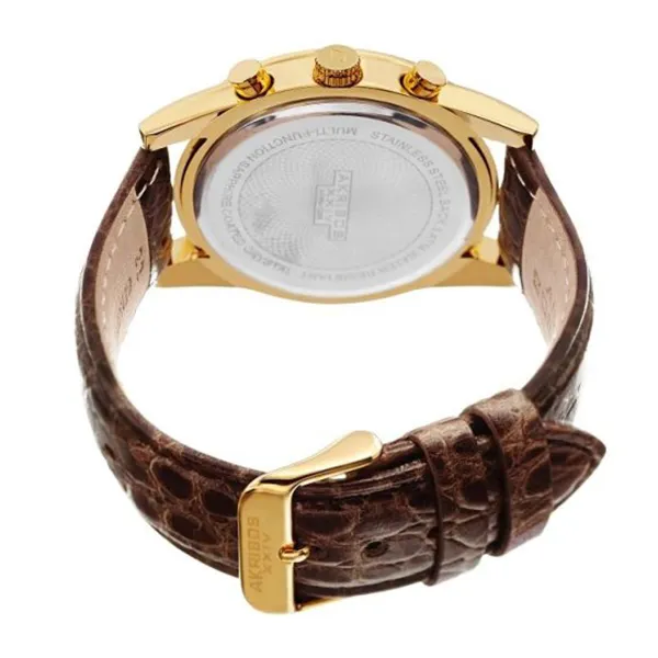 Đồng Hồ Nam Akribos XXIV Rose Gold Case Black Chronograph Dial AK864YGBR Màu Nâu Vàng Hồng