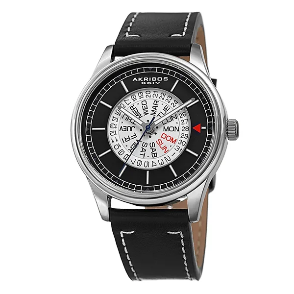Đồng Hồ Nam Akribos XXIV Silver Case Black Dial AK1126SSBK Màu Đen Bạc