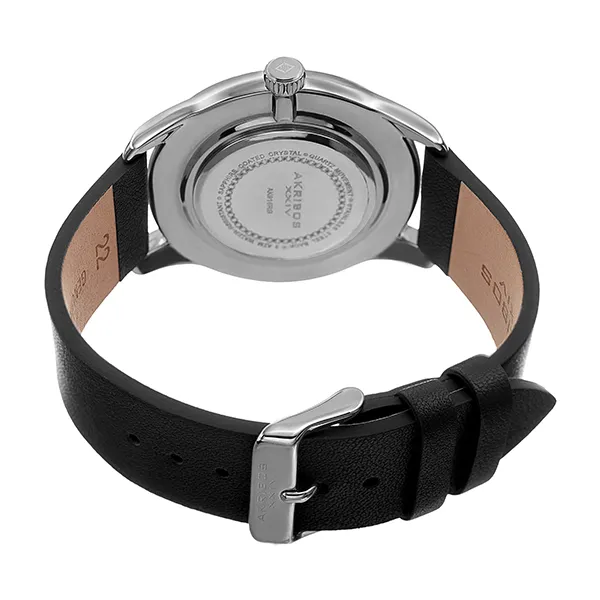 Đồng Hồ Nam Akribos XXIV Silver Case Sunburst Effect Dial AK916SSB Màu Đen Bạc - Đồng hồ - Vua Hàng Hiệu