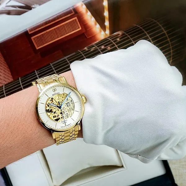 Đồng Hồ Nam Bentley Skeleton BL1833-15MKKD-AMK-V Màu Vàng Trắng - Đồng hồ - Vua Hàng Hiệu