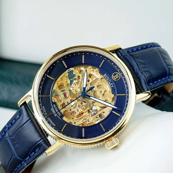 Đồng Hồ Nam Bentley Skeleton BL1833-15MKNN-AMK-GL-X Màu Xanh Vàng