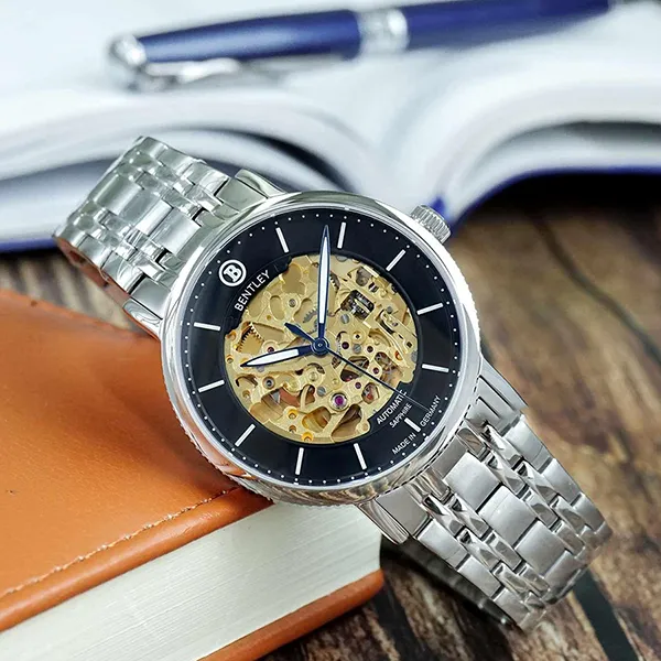 Đồng Hồ Nam Bentley Skeleton BL1833-15MWBI-AMS-D Màu Bạc Vàng
