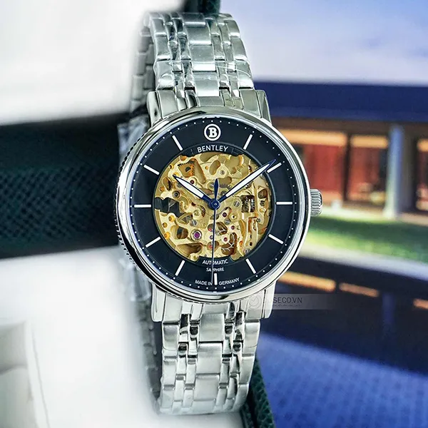Đồng Hồ Nam Bentley Skeleton BL1833-15MWBI-AMS-D Màu Bạc Vàng