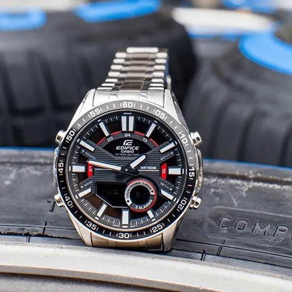 Đồng Hồ Nam Casio Edifice EFV-C100D-1AVDF Màu Bạc Đen - Đồng hồ - Vua Hàng Hiệu