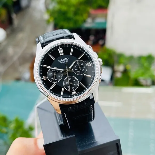 Đồng Hồ Nam Casio MTP-1375L-1AVDF Màu Đen Bạc - Đồng hồ - Vua Hàng Hiệu