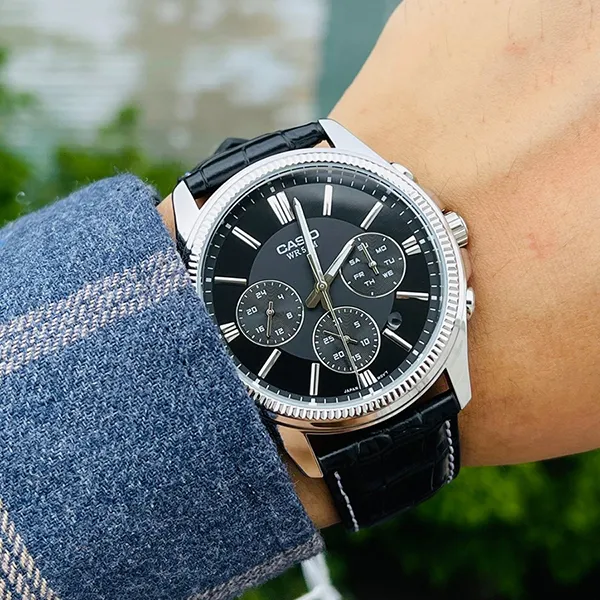Đồng Hồ Nam Casio MTP-1375L-1AVDF Màu Đen Bạc - Đồng hồ - Vua Hàng Hiệu