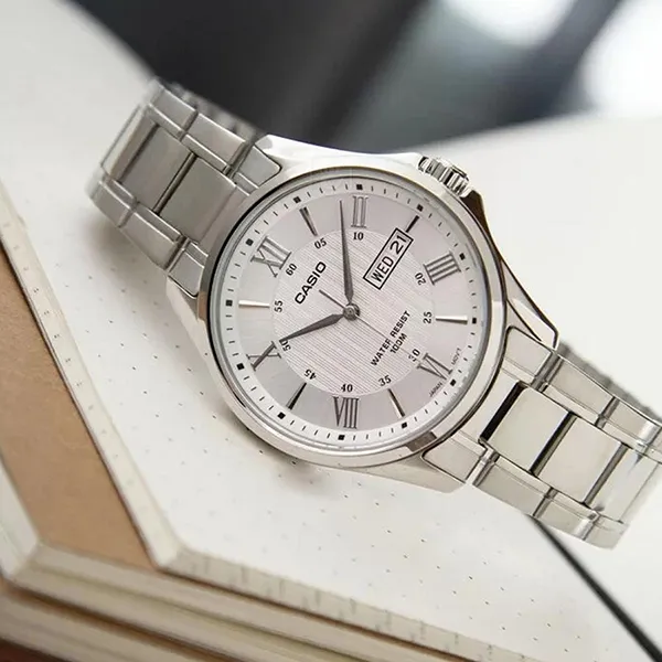 Đồng Hồ Nam Casio MTP-1384D-7AVDF Màu Bạc Trắng - Đồng hồ - Vua Hàng Hiệu