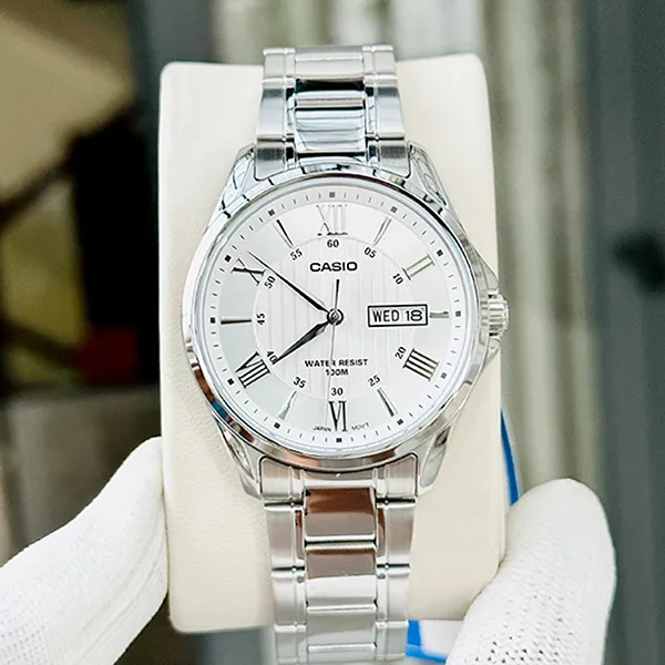 Đồng Hồ Nam Casio MTP-1384D-7AVDF Màu Bạc Trắng - Đồng hồ - Vua Hàng Hiệu