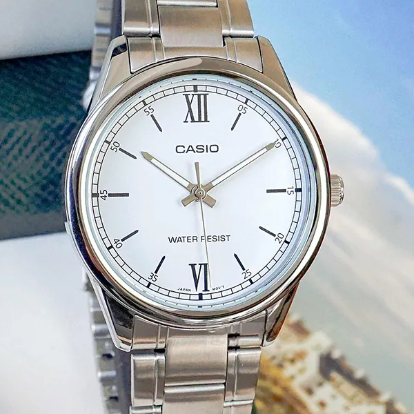 Đồng Hồ Nam Casio MTP-V005D-7B2UDF Màu Trắng Bạc - Đồng hồ - Vua Hàng Hiệu
