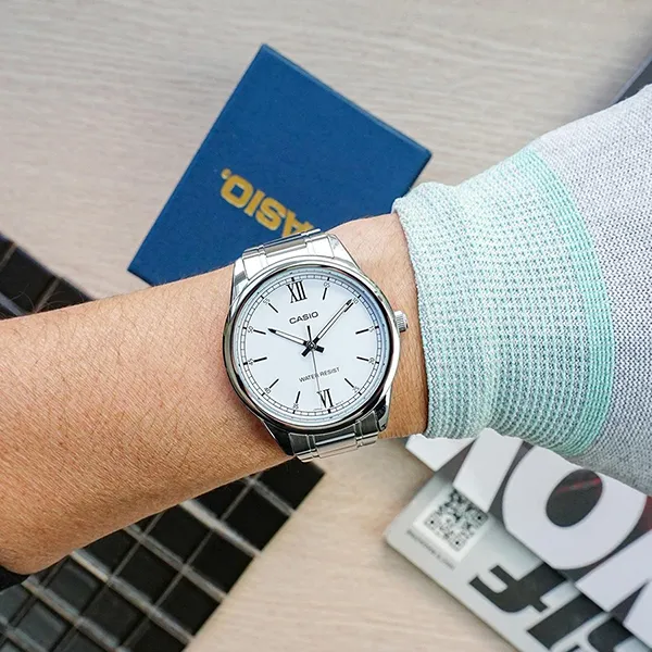 Đồng Hồ Nam Casio MTP-V005D-7B2UDF Màu Trắng Bạc - Đồng hồ - Vua Hàng Hiệu