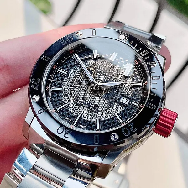 Đồng Hồ Nam Edox Chronoffshore 1 Automatic 80099 3RM Nin Màu Đen Bạc