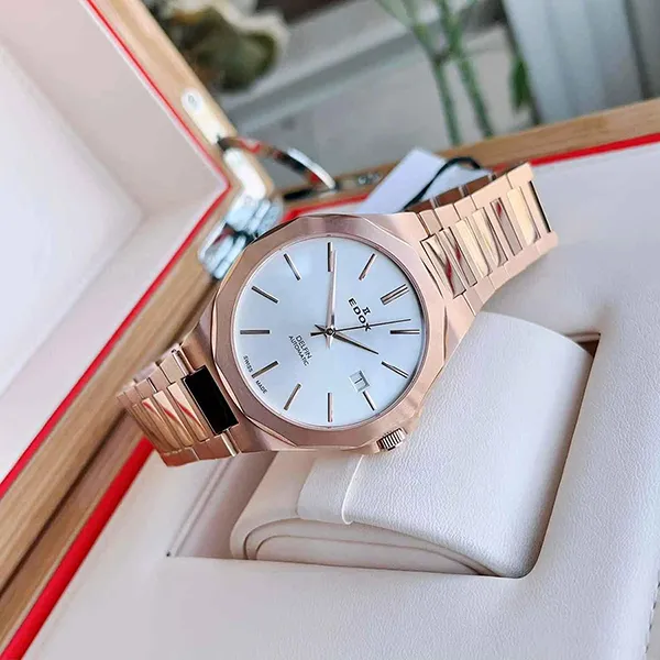 Đồng Hồ Nam Edox Delfin Automatic 80117-37RM-AIR Màu Trắng / Vàng Hồng - Đồng hồ - Vua Hàng Hiệu