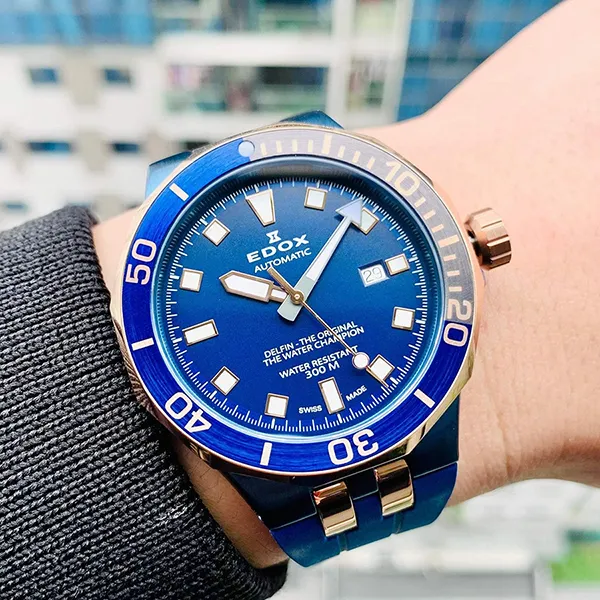 Đồng Hồ Nam Edox Delfin Diver 80110 357BURCA Buir Màu Xanh - Đồng hồ - Vua Hàng Hiệu