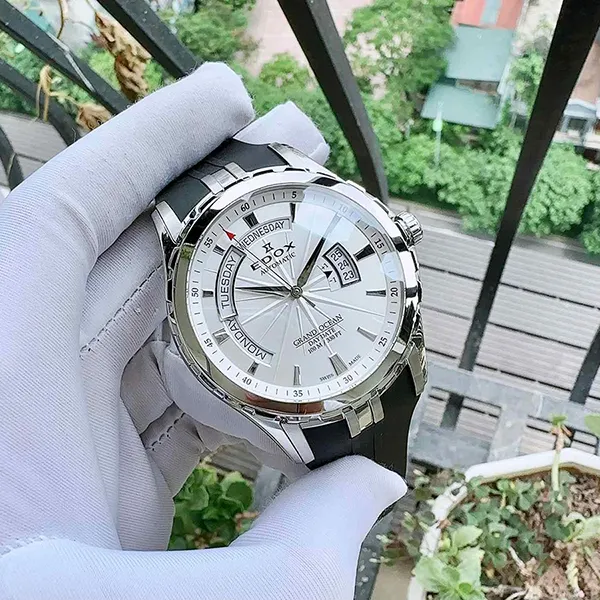 Đồng Hồ Nam Edox Grand Ocean 83006-3CA-AIN Màu Trắng Đen