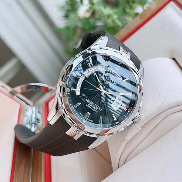 Đồng Hồ Nam Edox Grand Ocean 83006-3CA-BUIN Màu Đen Bạc