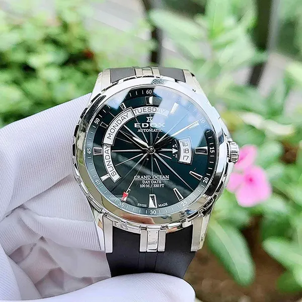 Đồng Hồ Nam Edox Grand Ocean 83006-3CA-BUIN Màu Đen Bạc