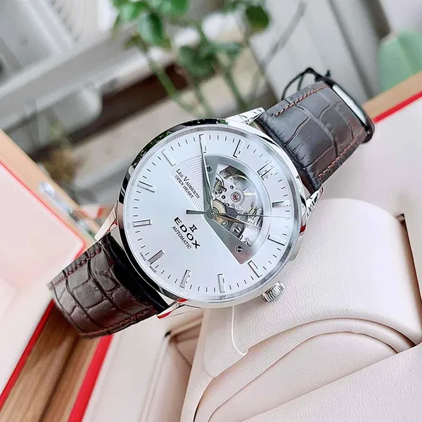 Đồng Hồ Nam Edox Les Vauberts Automatic 85014-3-AIN Màu Trắng Nâu