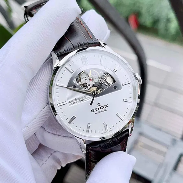 Đồng Hồ Nam Edox Les Vauberts Automatic 85014-3-AIN Màu Trắng Nâu