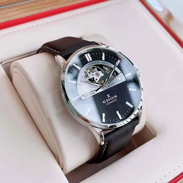 Đồng Hồ Nam Edox Les Vauberts Automatic 85014-3C1-NIN Màu Đen
