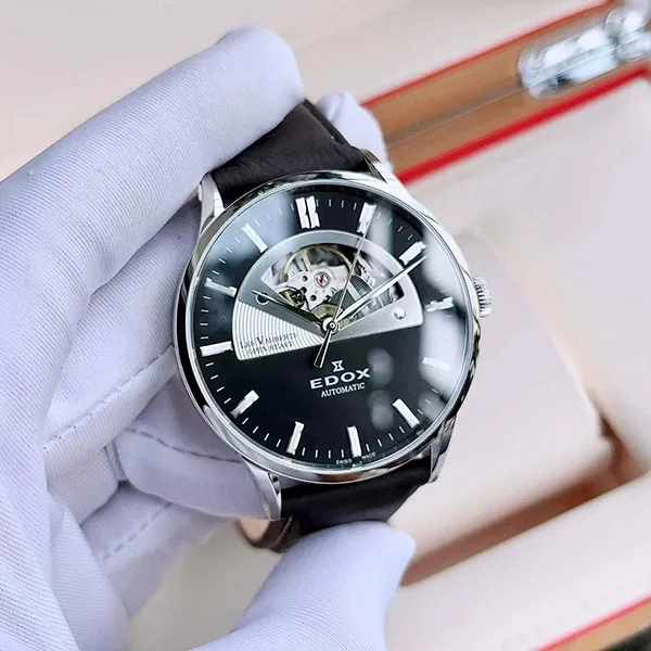Đồng Hồ Nam Edox Les Vauberts Automatic 85014-3C1-NIN Màu Đen
