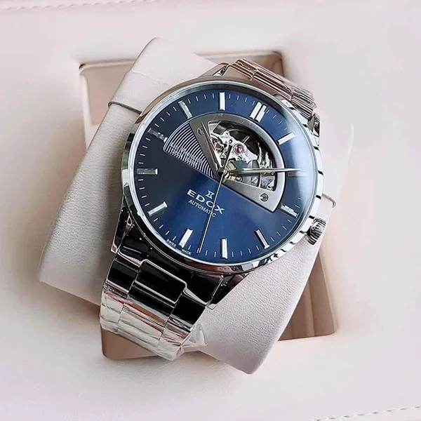 Đồng Hồ Nam Edox Les Vauberts Automatic 85014-3M-BUIN Màu Xanh Bạc - Đồng hồ - Vua Hàng Hiệu