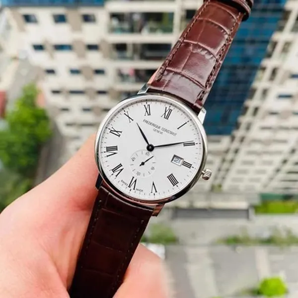 Đồng Hồ Nam Frederique Constant Slimline FC-245WR5S6-DBR Màu Trắng Nâu